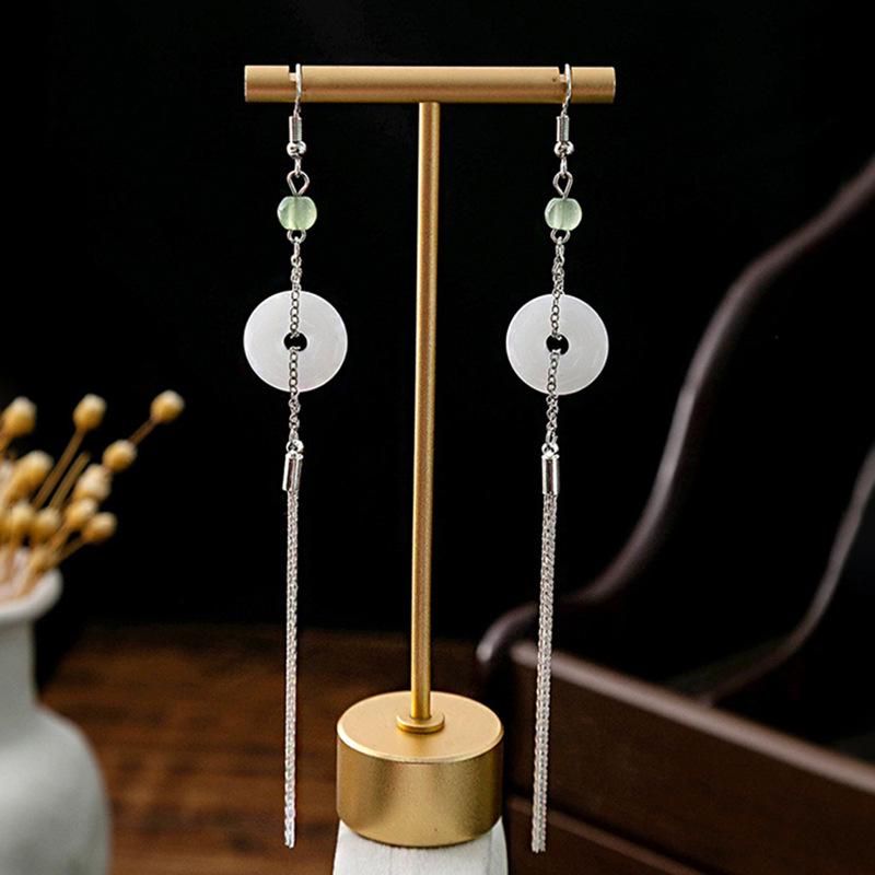 

Китайские серьги-кисточки с бисером и цветочным бамбуковым дизайном - Аксессуары для ципао