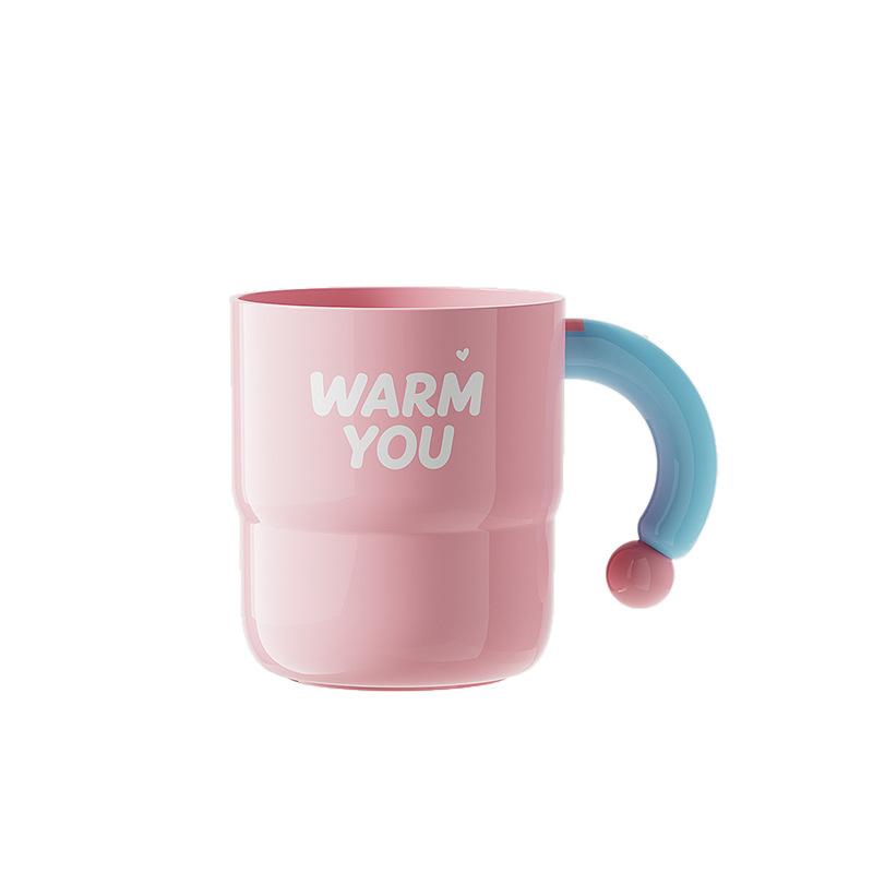 Couple's Toothbrush Cup with Handle 2026 New Design Dental Care Washing Cup Toothbrush Holder Creative round Shape PP Material