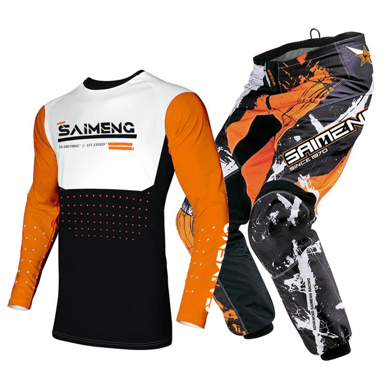 Sada oblečení na motokros pro děti Mladistvý dres Kalhoty Sety dítě zelená Motocykl černá 3 4 5 6 7 8 9 10 let Terénní oblek modrá oranžová Enduro kros chlapec dívka