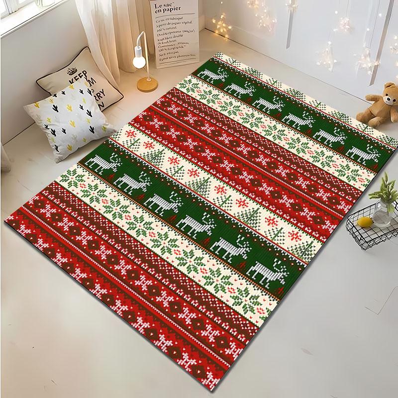 3D Christmas Cartoon Carpet, Living Room Bedroom Home Decor Carpet Garden Lawn Carpet Kitchen Kids Bedroom Mat Christmas Present