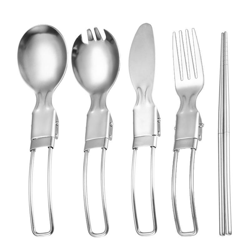 Camping Eating Utensils Set,Utensil Set, Detachable Pocket Wilderness Tool, Practical Tableware For Travel, Hiking, Wilderness