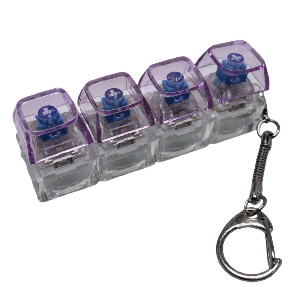 Cross 4-Key Decompression Button PC Keycap: High-Transparency Keycap Mechanical Keyboard Switch Stress-Relief Toy Keychain