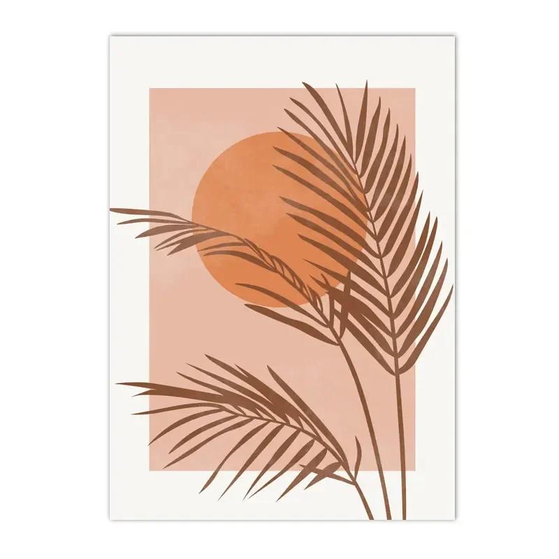 

Абстрактный постер в стиле середины века, Бохо терракотовое полотно с изображением солнца и луны, Скандинавский пейзажный принт, Картины для настенного искусства, Декор для гостиной 21X30cm No Frame