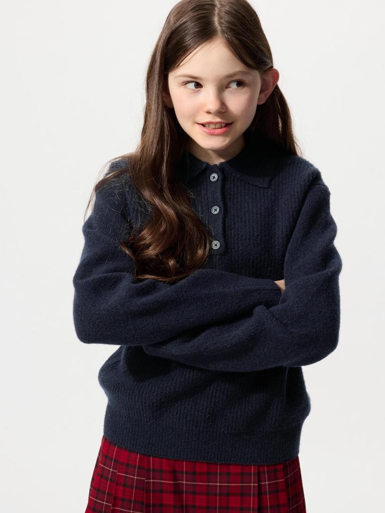 Uniqlo Girls Supleyan Polo Sweater