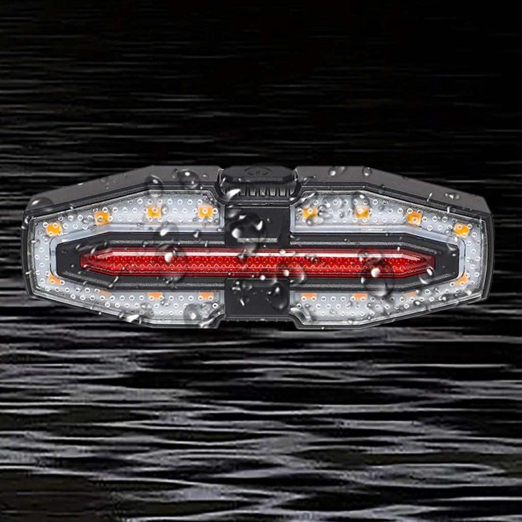 Rear Bicycle Light Solar Powered USB Charging Bike Tail Light with Remote Control for Night Riding Black
