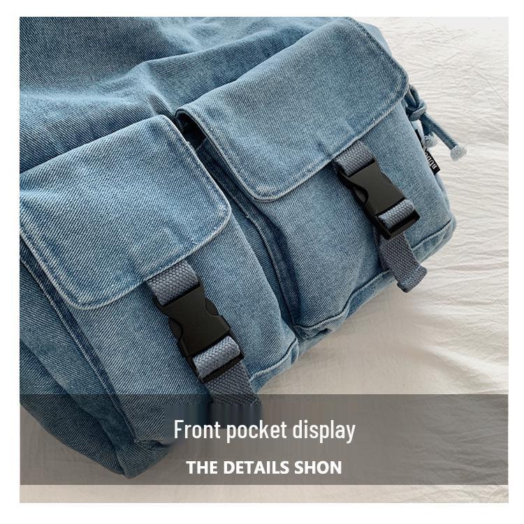 Geantă Crossbody din Denim pentru Femei - Capacitate Mare, Multi-Buzunare, Geantă de Umăr Casual Versatilă
