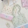 Cute Girl Print Splicing Bag New Tote Student Commuter Shoulder Bag Portable Canvas Bag