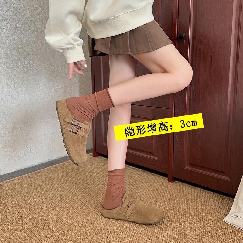 

Ретро туфли Birkenstock полутапочки женские весна 2025 новая верхняя одежда платформа одна педаль универсальные Birkenstock сумка голова полутапочки 35