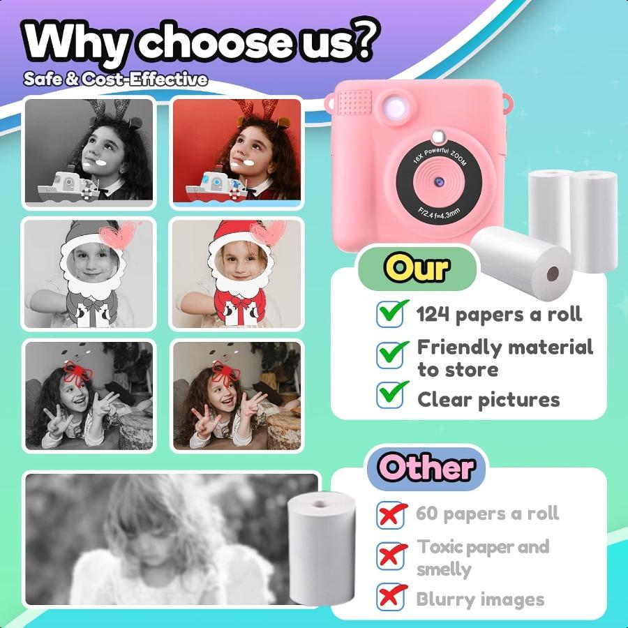 Printer Paper6 Rolls for Instant Print Camera HD Printing Thermal Print Paper 6 Rolls