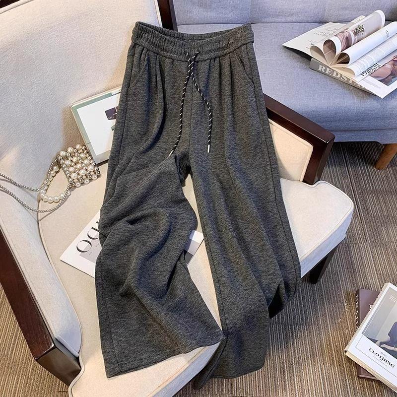 

145 Women s Small Drawstring Velvet Wide-Leg High-Waist Slimming Casual Sweatpants M, 95-110 lbs