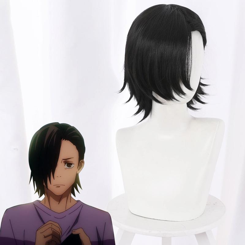 Черный короткий парик Косплей Аниме Дзюдзюцу Кайсен Йошино Дзюнпей Костюм Термостойкие — фото 4