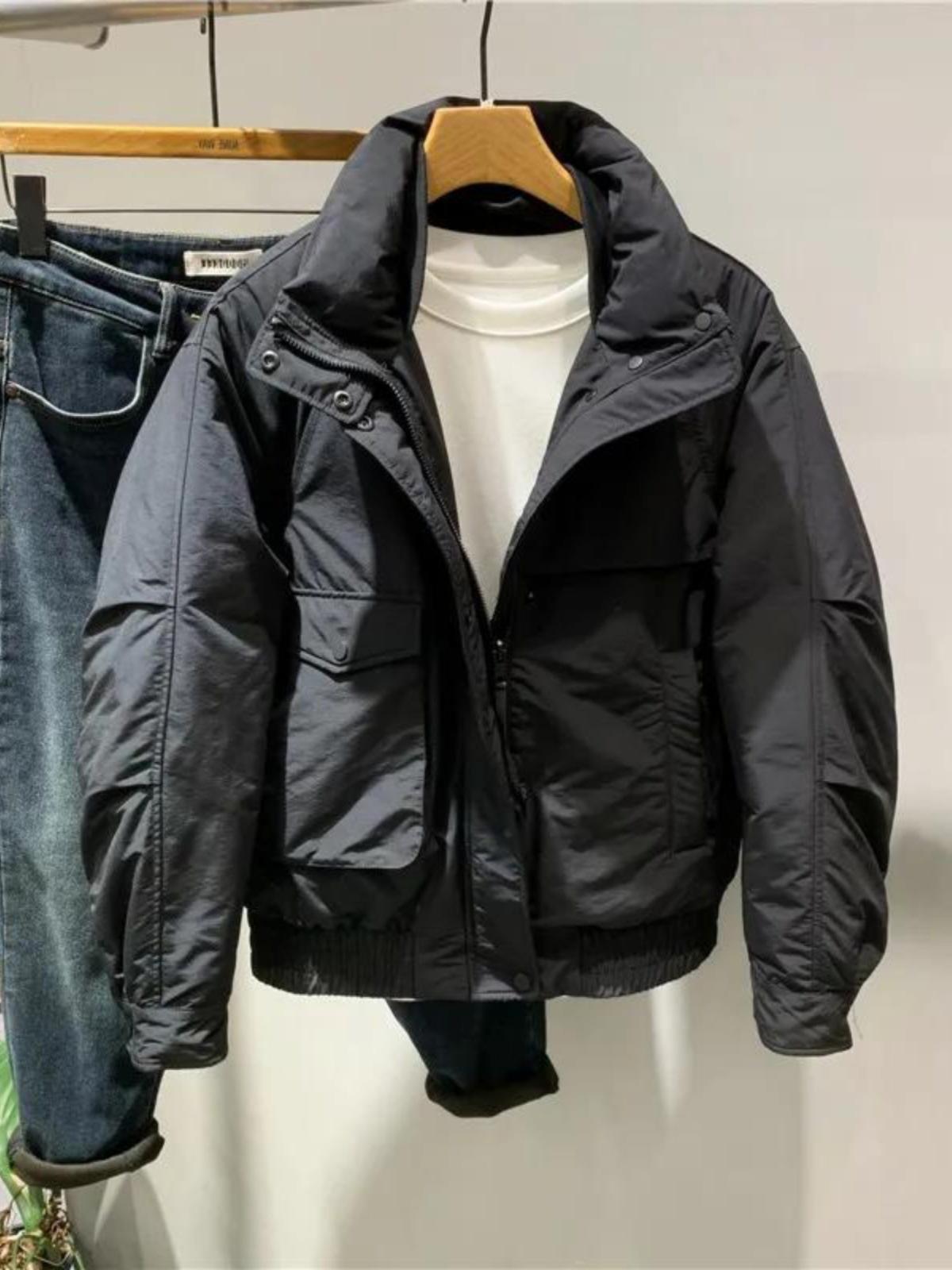 Men s Double-Layer Collar Slim Workwear Jacket - Autumn/Winter Trendy Japanese Fashion 3XL