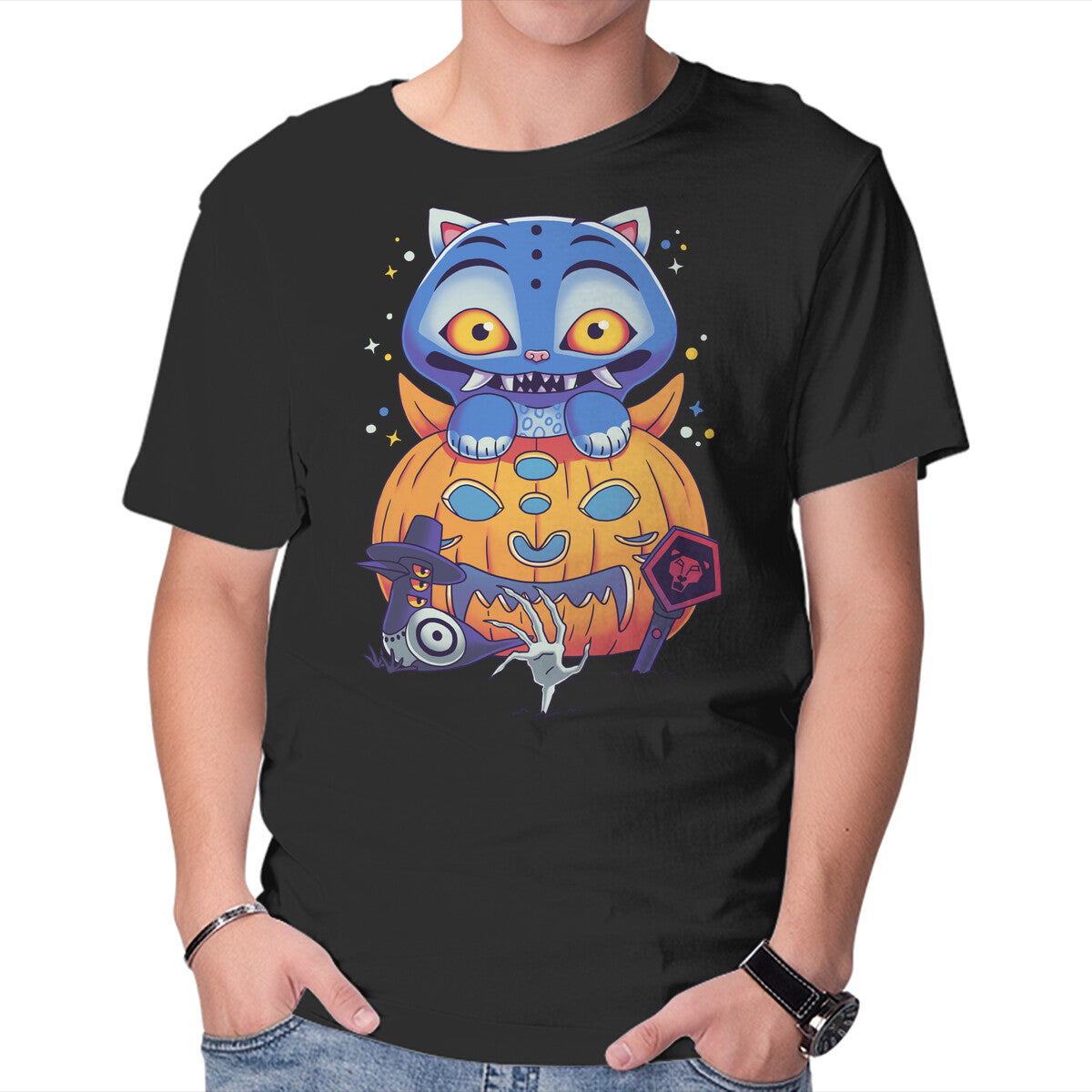 Unisex Crew Neck T-Shirt Derpy Halloween Graphic Short Sleeve Casual Tee XXL