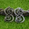 Norse Loki Double Dragon Pendant Viking Mens Necklace Gothic Ouroboros Jewelry Halloween Accessories
