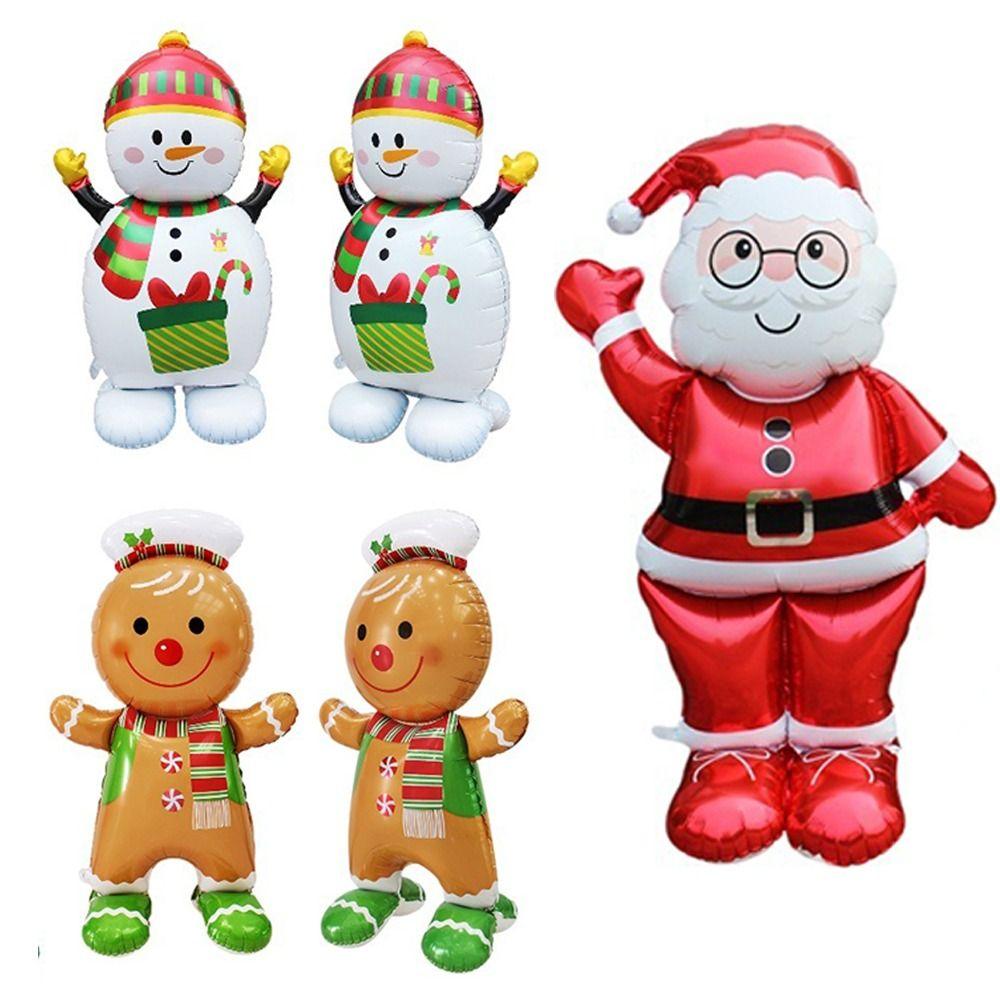 Giant Santa Claus Christmas Inflatable Foil Balloons Standing Balloons Home New Year Party Supply