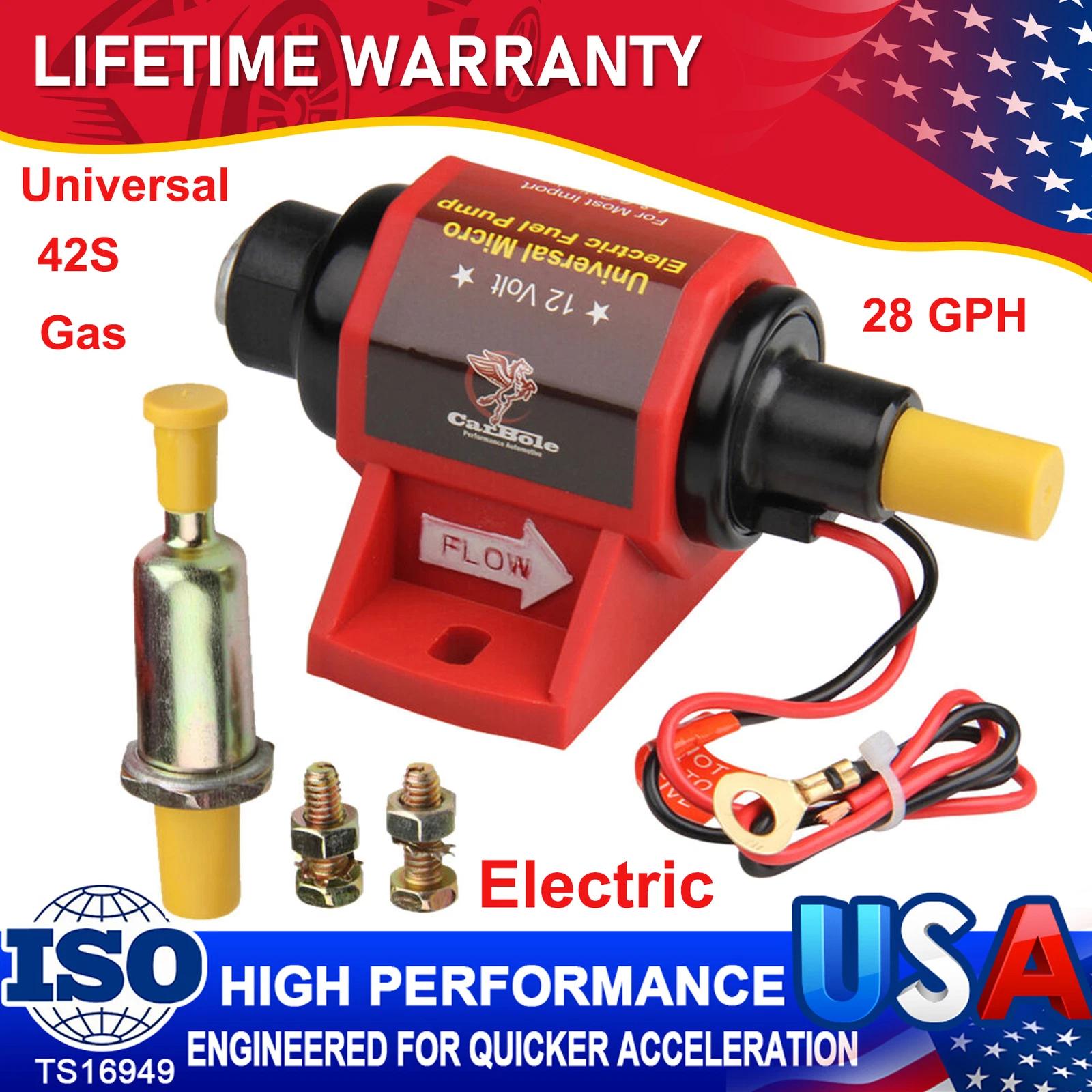 

2-3 PSI 28 GPH Low Pressure Electric Inline Fuel Pump Carburetor Gas Universal 10103251