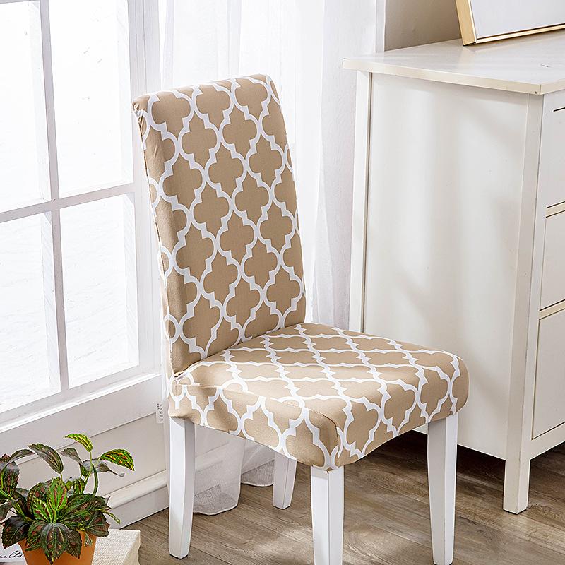 New Color High Gram Heavy Printing Elastic Backrest Integrated Chair Cover Household Hotel Anti-Fouling Dining Table Chair Cover