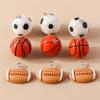 10pcs Resin Mini 3D Football Basketball Charms Pendants for Jewelry Making Necklaces Earrings Bracelet DIY Accessories Supplies