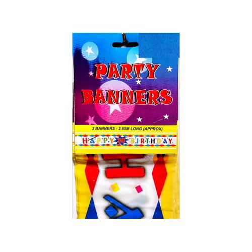 Happy Birthday Banner (Pack of 3)
