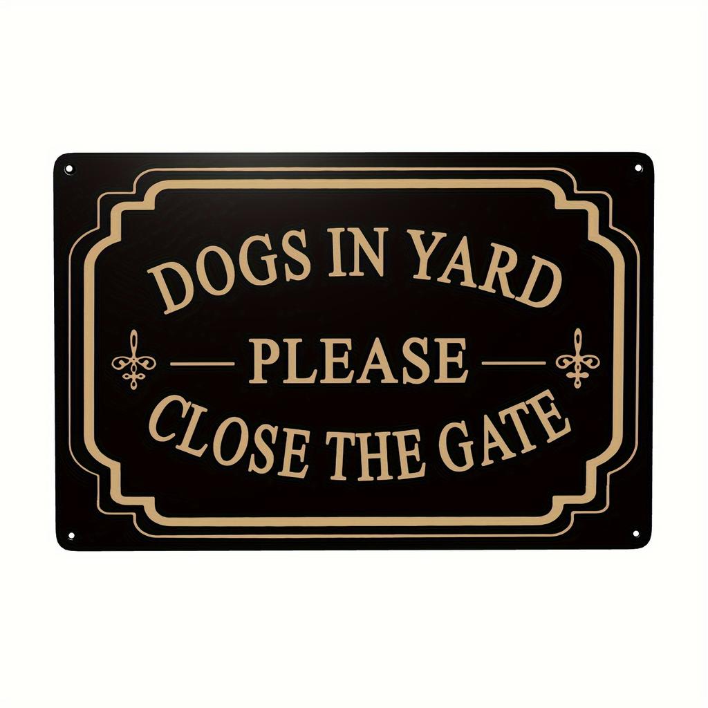 Beware of Dog Iron Sign Outdoor Fence Gate Farm Home Bar Decor Weatherproof PreDrilled