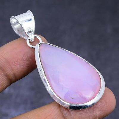 Natural Pink Opal Gemstone 925 Steling Silver Jewelry Pendant 2.17" A2S23