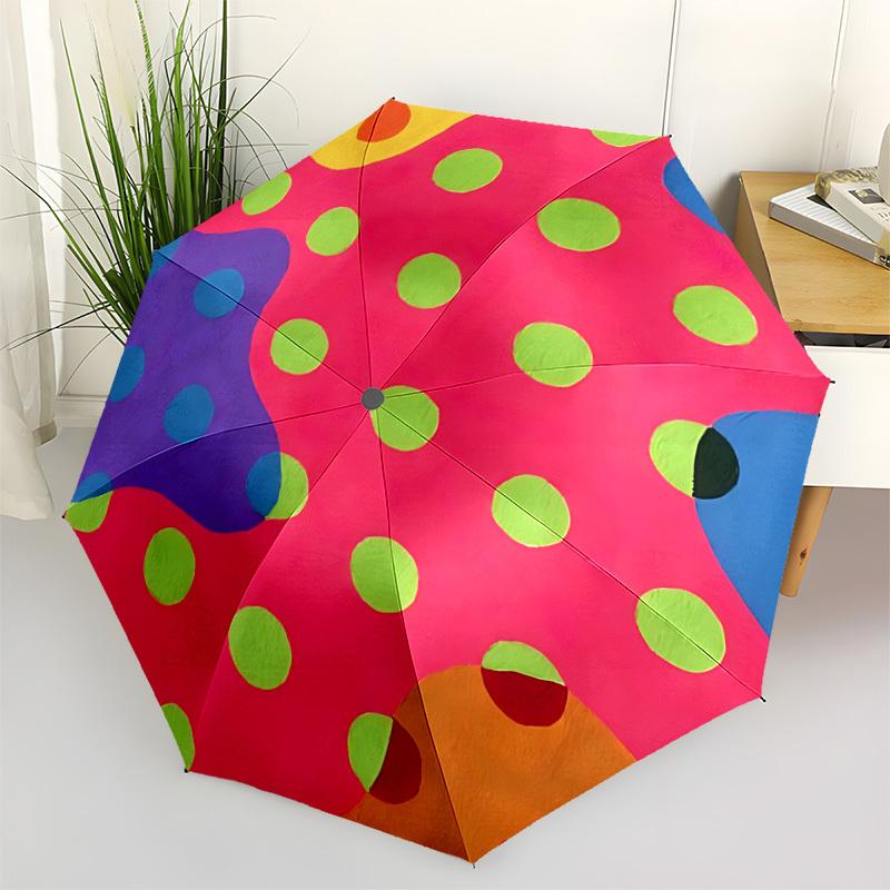 

1pc Polka Dots Umbrella Portable Folding Umbrella Durable Iron Frame, Suitable for All Seasons Home Travel Outdoor yy260319034