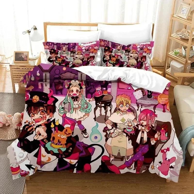 Anime Toilet Bound Hanako-Kun Bedding Set Duvet Cover Sheet Printed Bed Set Pillowcase Full Queen King Size Comforter Bedroom