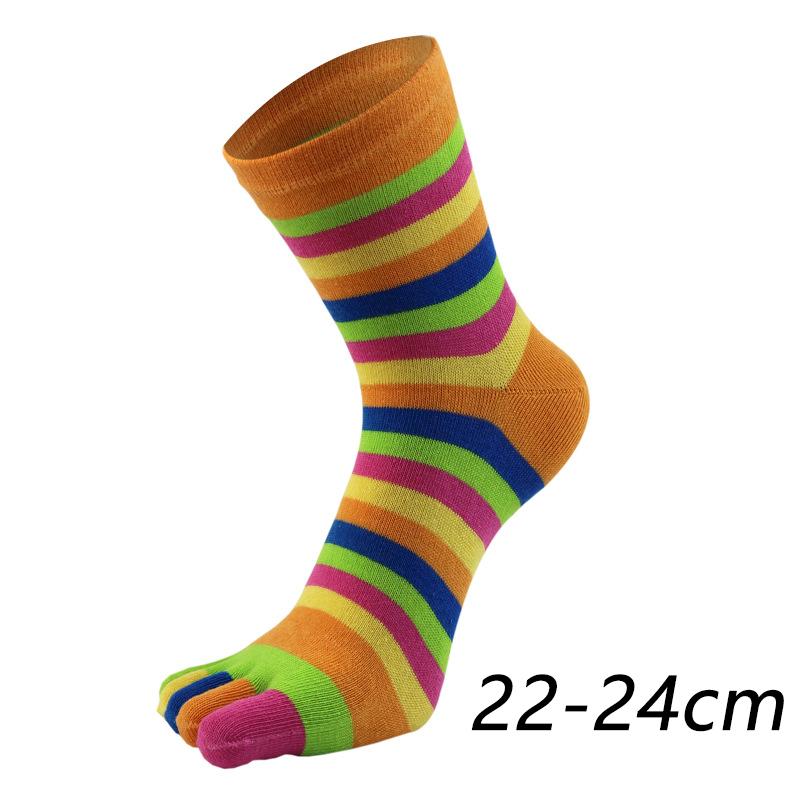 Toe Socks For Men & Women - Cotton Athletic Running Five Finger Socks Rainbow