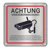 1PC Durable Aluminum Security Surveillance Signs - German "Achtung Video Überwachung" with Camera Icon