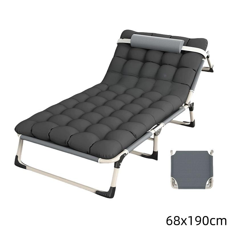 Rollaway Bed Single Bed Home Simple Nap Bed Office Outdoor Nap Camp Bed Multi-Functional Recliner Chair Four Gears Adjustable