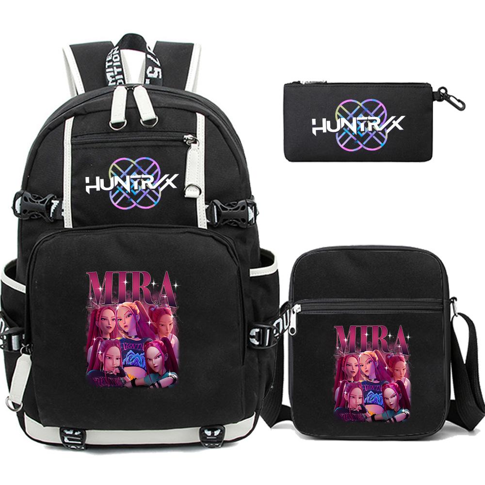 3 Stück/Set Cartoon-bedruckter Rucksack Große Kapazität Schultasche Schüler Junge Mädchen Schultasche Outdoor Laptop Große Kapazität Wasserdichte Reisetasche