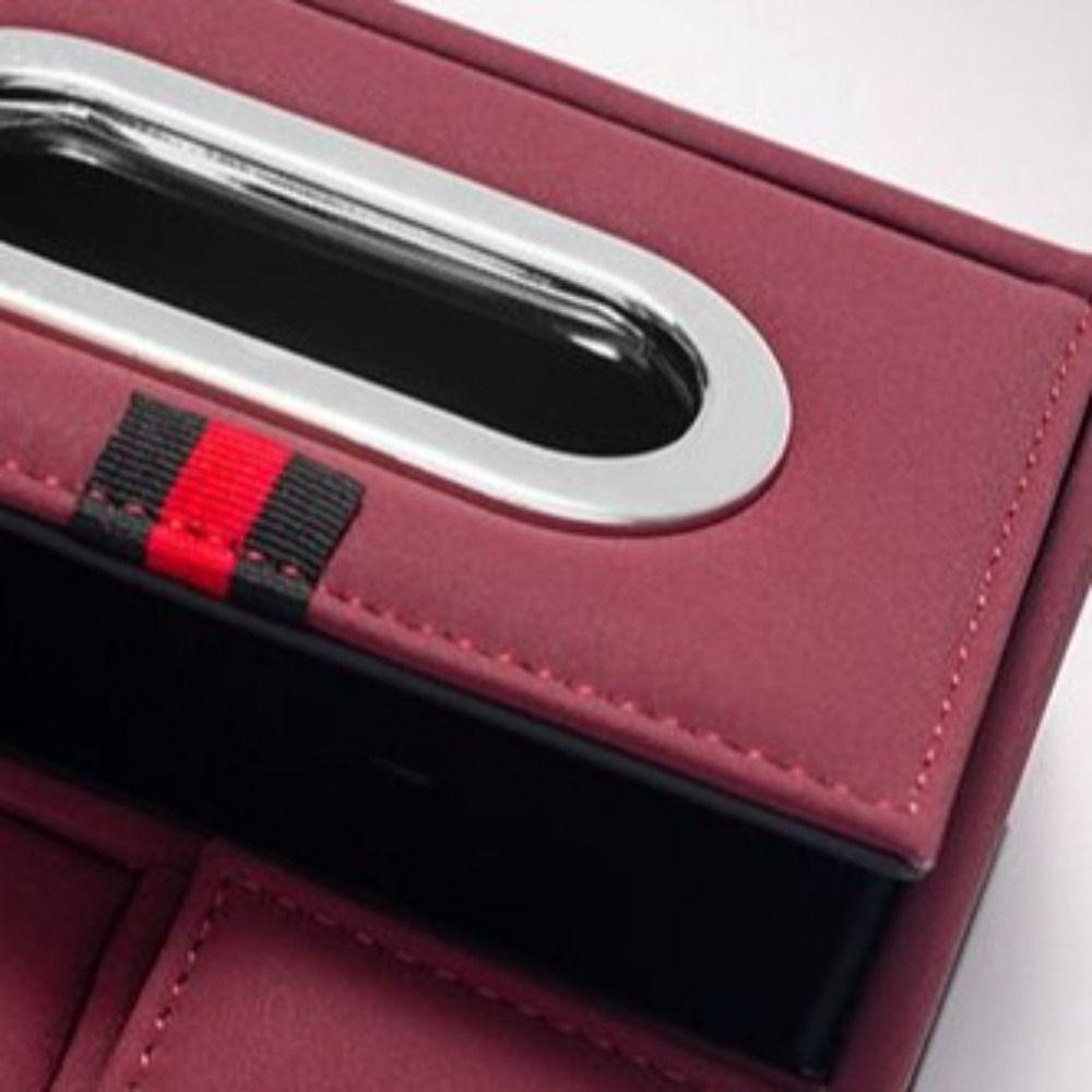 Double Cup Holder Car Armrest Cushion PU Leather Phone Storage Box Car Interior Tissue Box SUVs