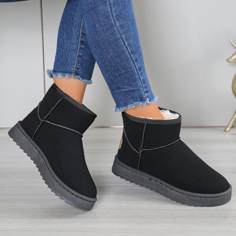 Women's Winter Warm-Lined Thickened Short Snow Boots, Fur-Lined Thick-Soled Anti-Slip Casual Footwear.