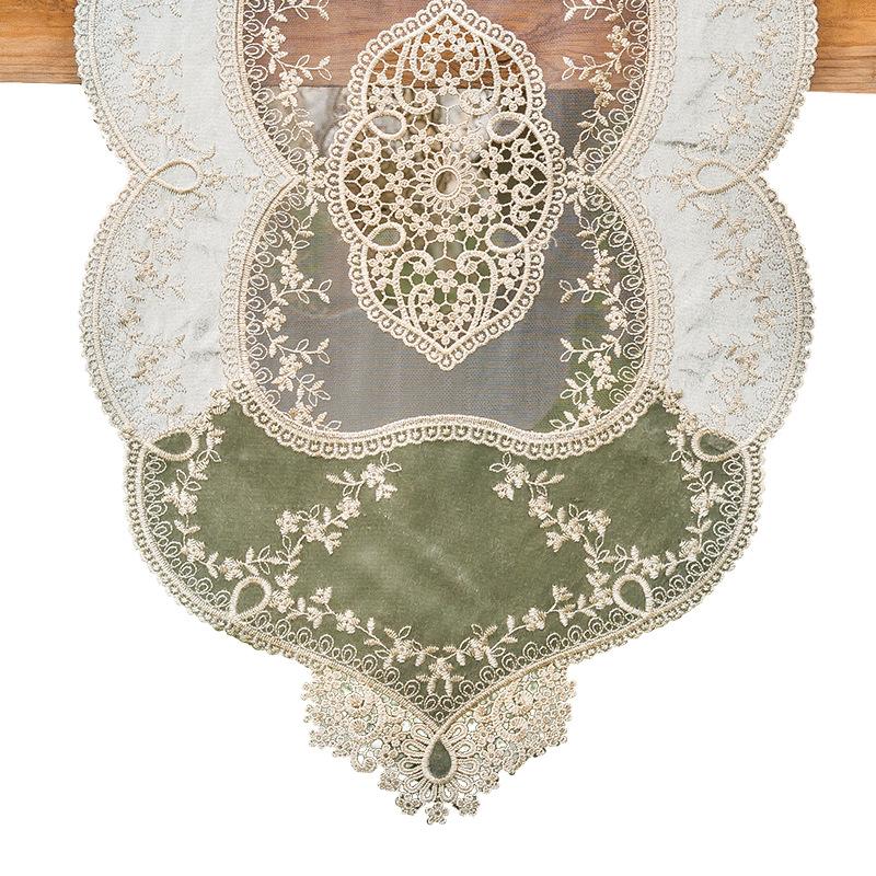 Steagul de masă de cafea în stil european de lux Față de masă cu bandă de dantelă Dulap TV de lux Steagul de masă retro