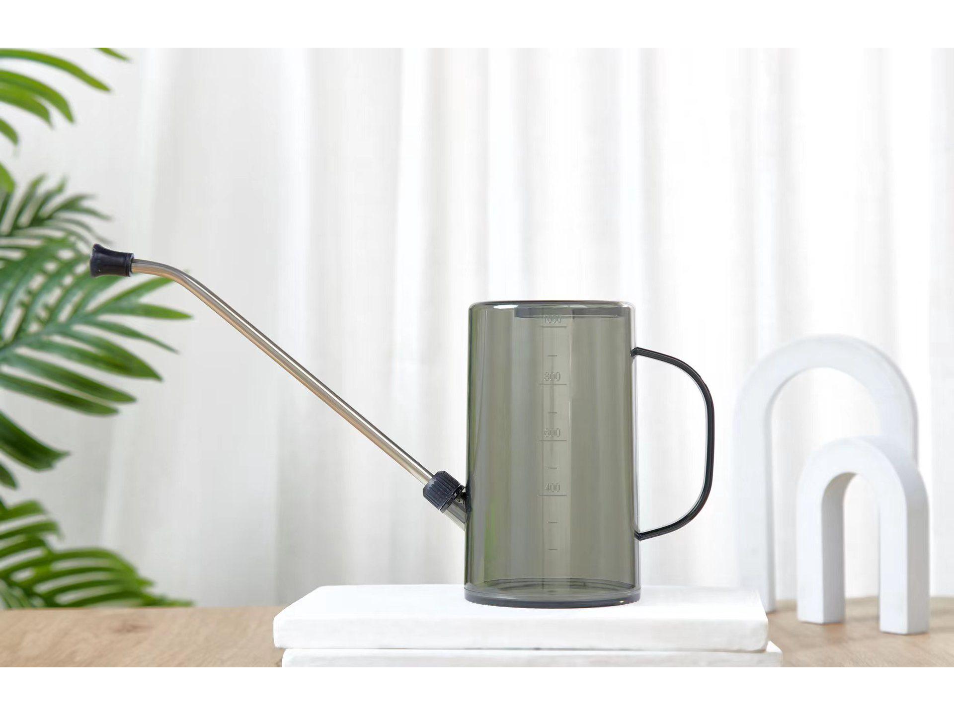 

Прозрачная лейка из нержавеющей стали с длинным носиком и шкалой для полива комнатных растений и цветов