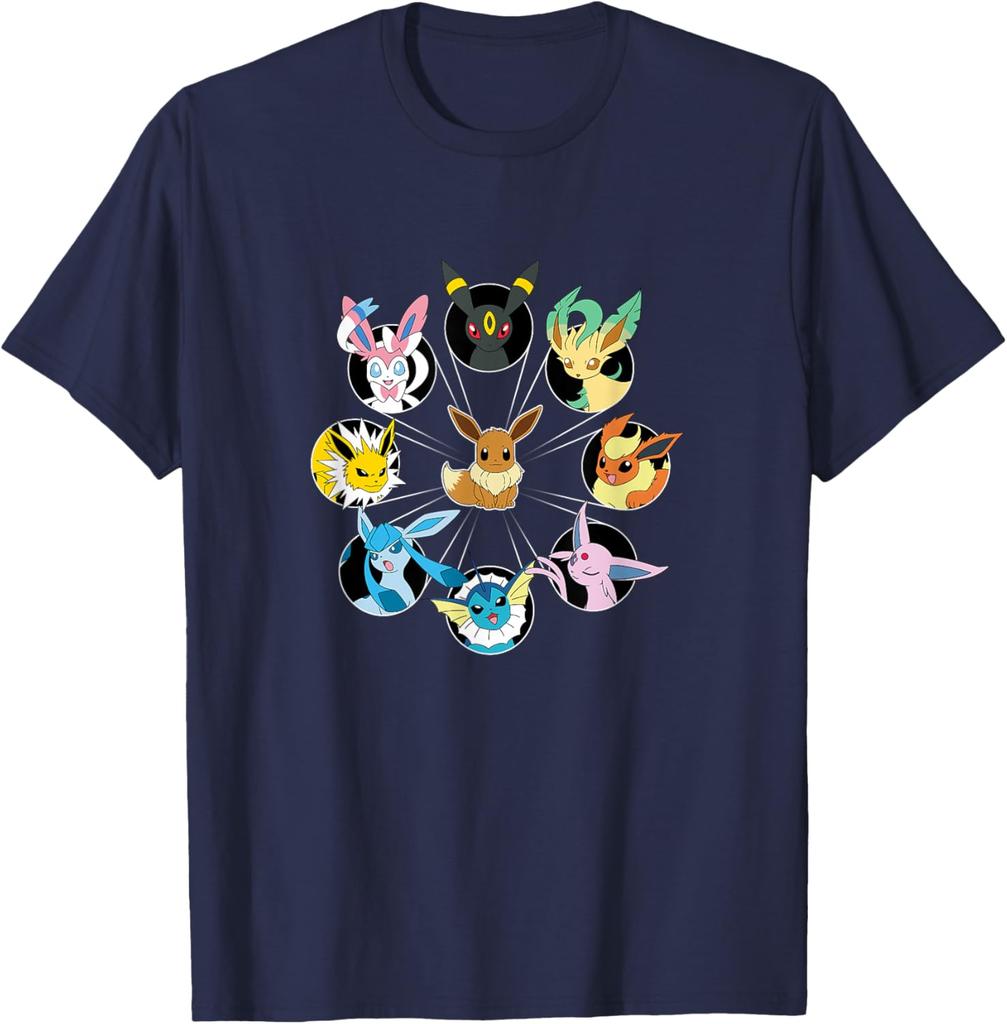 Pokémon - Eevee Evolution Circle T-Shirt S-4XL Unisex