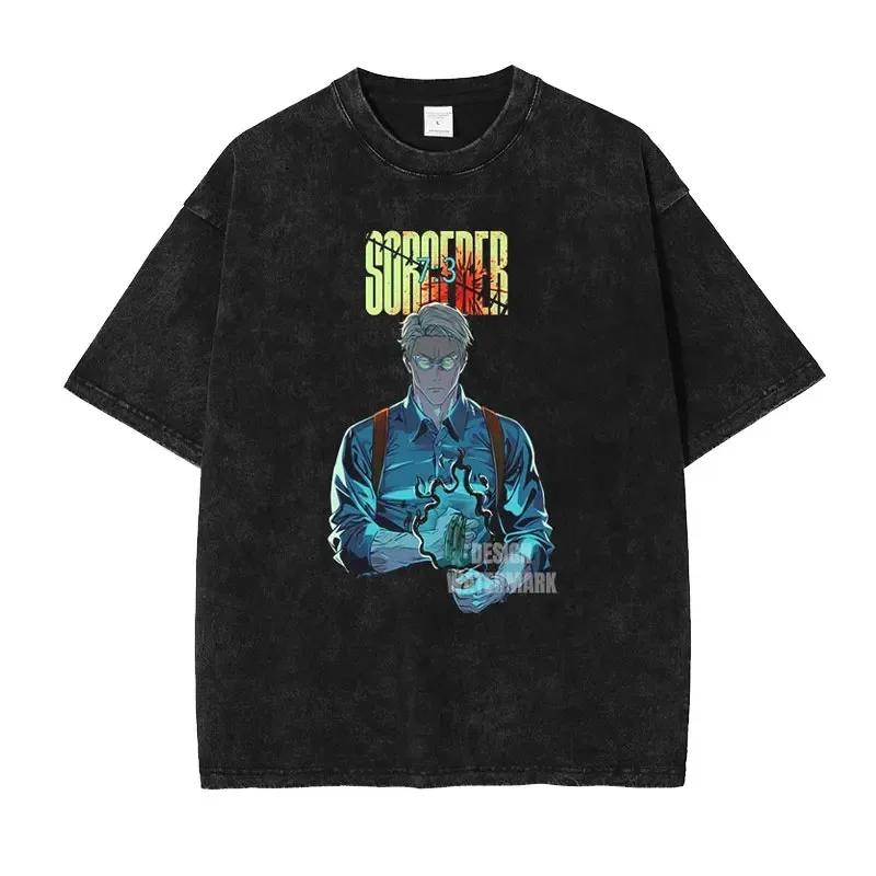 Japan Classic Anime Jujutsu Kaisen Gojo Satoru Geto Suguru Print New T-shirts Men Women Vintage Washed Tees Harajuku Cotton Tops