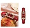Light Luxury brand Starry Sky Ladies Watch red Leather fashionable and Versatile Square Waterproof Women's Quartz Wristwatches
