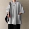Plus Size Extra Large Pocket Workwear Short Sleeve T-Shirt Men's Style Summer Trendy Loose Fit Body Tee
