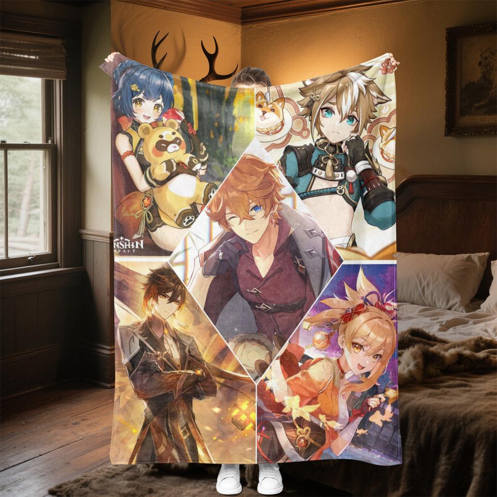 Genshin Heroes Blanket Soft And Portable All Season Home Bed Sofa Blanket Office Travel Nap Break Warm Blanket