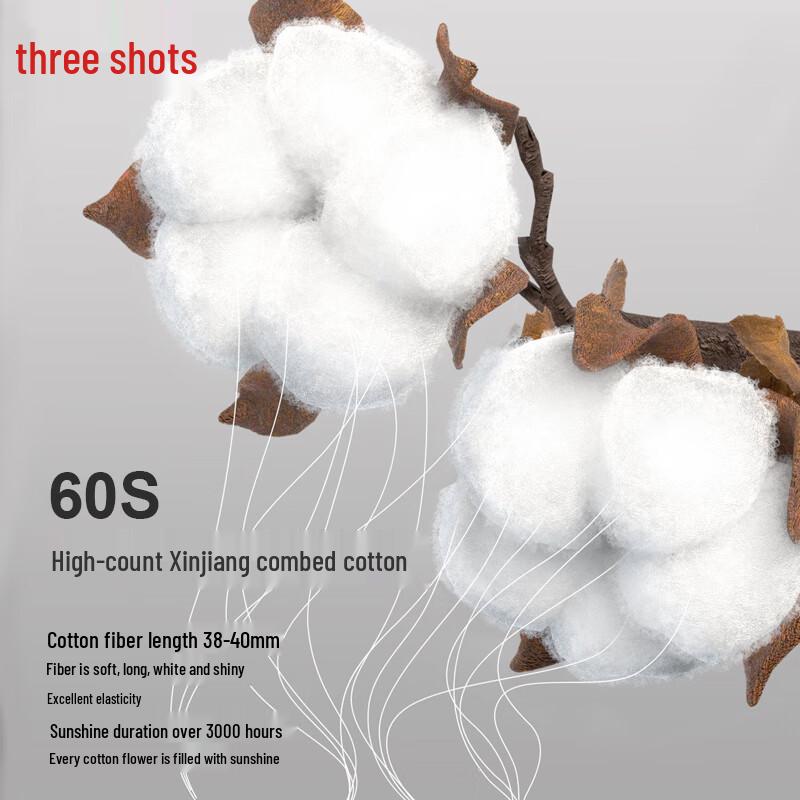 Three Guns Men's Simple Series Pure Cotton Briefs 3-Pack