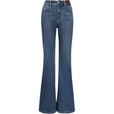 Women's High-Waist Brushed Slim Flare Jeans