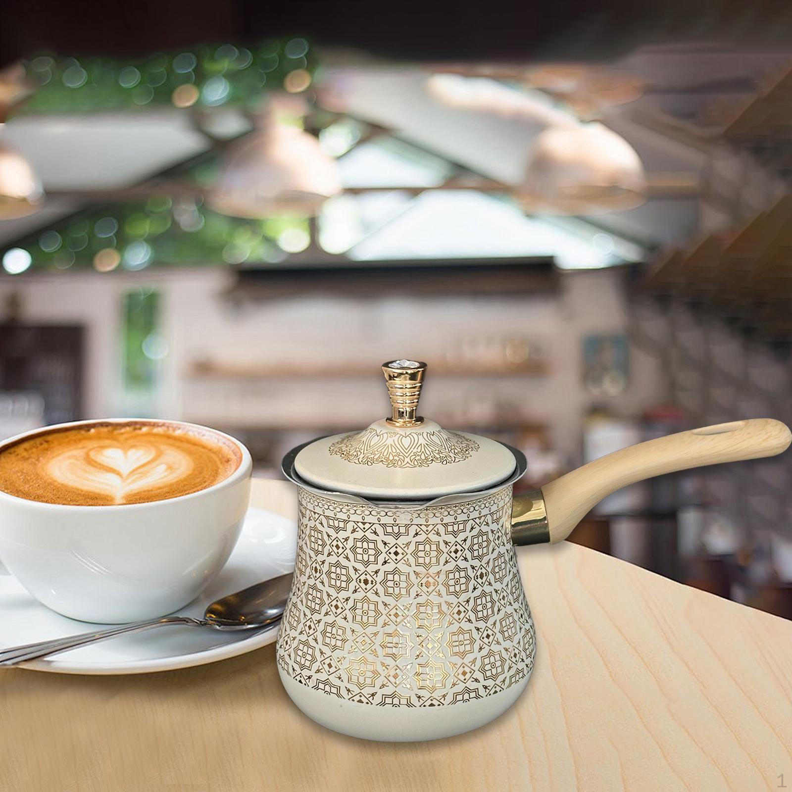 

Арабська Турецька Кавоварка Розтоплювання Вершкового Масла та Шоколаду Багатоцільова Кленовий Сироп Соус Підігрів Молока Підігрівач 900ml_Golden Pattern