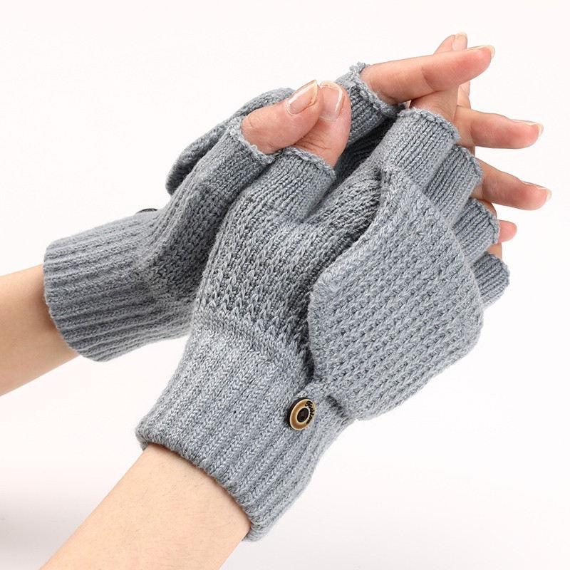 Fingerless Mittens Knitted Gloves Warm