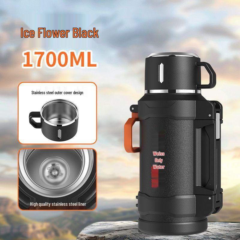 Extra Thick 316 Stainless Steel Insulated Thermos Bottle, Large Capacity for Travel, Car, and Outdoor Use 316 Stainless Steel, Includes Tea Storage + Strap