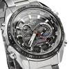 Casio Seria EDIFICE modny biznesowy wielofunkcyjny zegarek kwarcowy na energię słoneczną stalowa bransoleta japoński i koreański zegarek męski EQS-500DB-1A1