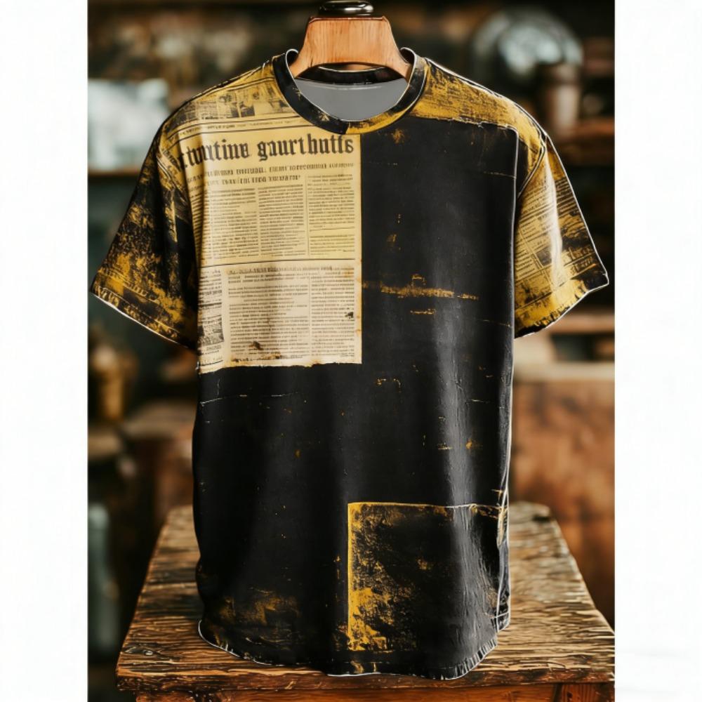 Vintage Print Men's T-Shirts Europe America Fashion Street Short Sleeve Tee Shirts Outdoor Casual Clothing T-shirt Women Tees Tops