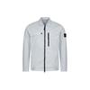 Ss24 Supima Cotton Single Chest Pocket Logo Long Sleeve Zip Jacket Men Jackets Frost-Blue 801510210-V0041