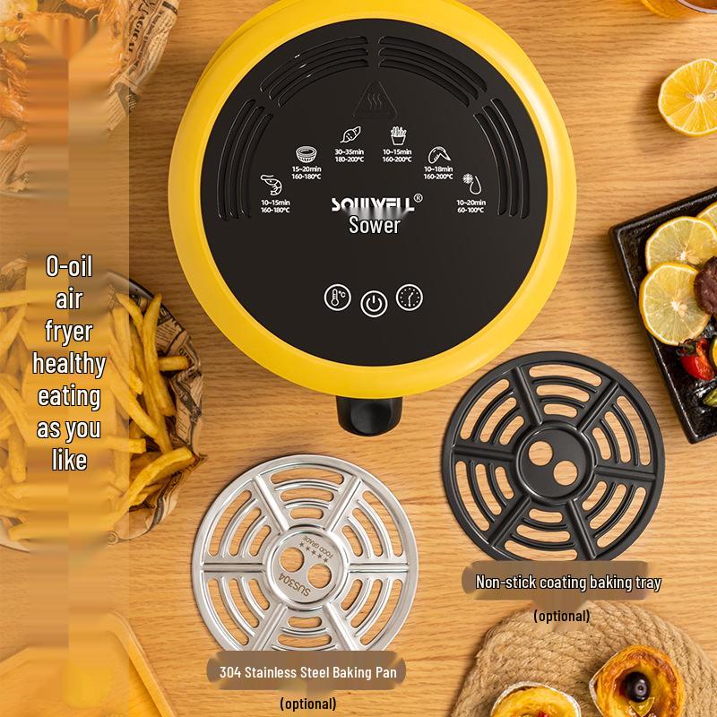 Lwell Transparenter Mini-Heißluftfritteuse aus Glas für 1-2 Personen - Ölfreier Elektrischer Frittierer für Pommes Frites