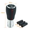 Lunsom PU Shift Knob Car 5 Speed Shift Knob General Auto Manual Car (Red Stitching)